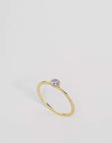 Thumbnail for your product : ASOS Gold Plated Sterling Silver Stone Ring