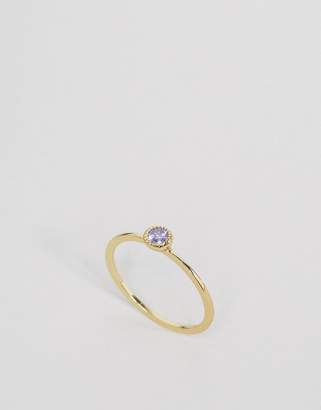 ASOS Gold Plated Sterling Silver Stone Ring