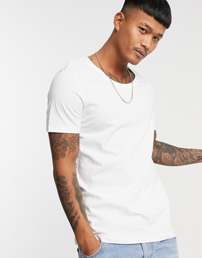 mens wide neck t shirt