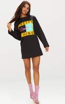 Thumbnail for your product : PrettyLittleThing Black Slogan Jumper Dress
