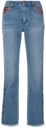 Etro cropped paisley stripe jeans