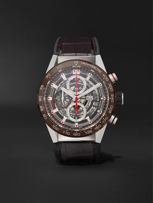 Tag Heuer Carrera Automatic Chronograph 43mm Stainless Steel, Ceramic and Alligator Watch, Ref. No. CAR201U.FC6405