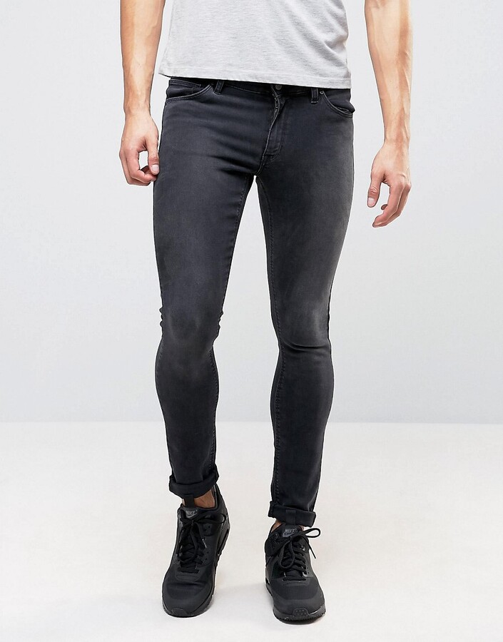 ASOS DESIGN extreme super skinny jeans in washed black - ShopStyle