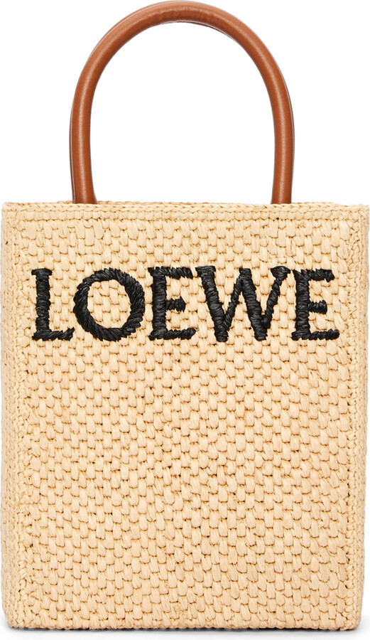 Large Raffia Tote Bag in Neutrals - Loewe