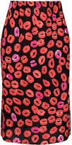 Thumbnail for your product : Marni Lip-Print High-Waisted Skirt