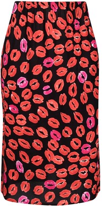 Marni Lip-Print High-Waisted Skirt