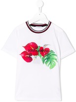 Thumbnail for your product : Dolce & Gabbana Children floral logo print T-shirt