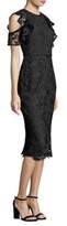 Thumbnail for your product : Shoshanna Midnight Cold-Shoulder Lace Midi Dress