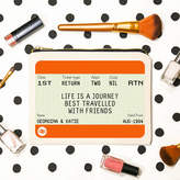 Thumbnail for your product : Of Life & Lemons Personalised Train Ticket Friendship Make Up Bag