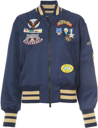 Mira Mikati appliquéd badge bomber jacket
