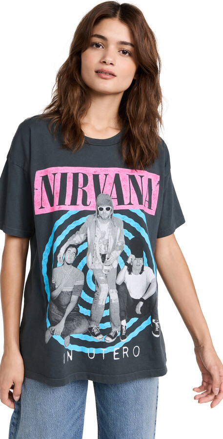 Kleding Gender-neutrale kleding volwassenen Tops & T-shirts T-shirts T-shirts met print Vintage Nirvana Lange Mouw Tee 