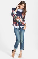 Thumbnail for your product : Halogen Novelty Print Cotton Sweater (Regular & Petite)
