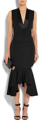 Givenchy Cutout Ruffled Wool Midi Skirt