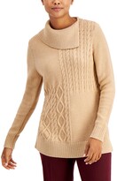 Thumbnail for your product : Charter Club Patchwork-Stitch Asymmetrical-Collar Sweater, Created for Macy's