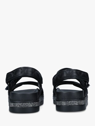 Carvela Jeo Quilted Stitch Walking Sandals, Black