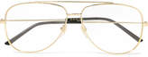 Thumbnail for your product : Gucci Aviator-style Gold-tone And Acetate Optical Glasses