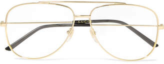 Gucci Aviator-style Gold-tone And Acetate Optical Glasses