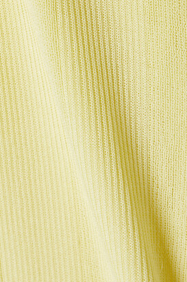 REMAIN Birger Christensen Soleima Ribbed-knit Flared Pants - Pastel yellow