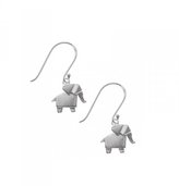 Thumbnail for your product : Oliver Bonas Silver Origami Elephant Earrings