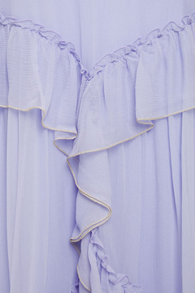 See by Chloe Ruffled Crinkled Silk-georgette Mini Dress