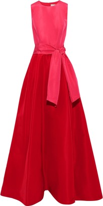 Carolina Herrera Cutout Two-tone Silk-faille Gown