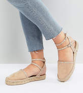 Thumbnail for your product : ASOS Design Jinx Me Wide Fit Studded Espadrilles