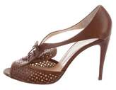 Thumbnail for your product : Emporio Armani Peep-Toe Leather Pumps
