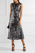 Thumbnail for your product : Dolce & Gabbana Sequined Tulle Midi Dress - Gunmetal