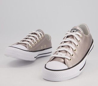 Converse Allstar Low Leather Trainers Light Gold Egret Exclusive