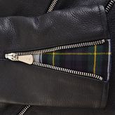 Thumbnail for your product : McQ Leather Tartan Panel Biker Jacket