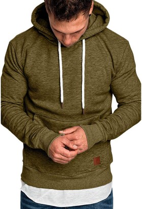 Toamen Men's Tops Mens Hoodie Toamen Clothes Sale Clearance Autumn Winter  Solid Casual Long Sleeve Hooded Sweatshirt Top Blouse Tracksuits with Front  Kangaroo Pocket (Khaki - ShopStyle