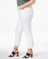 Thumbnail for your product : Michael Kors Plus Size Studded Cropped Jeans