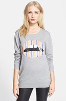 Thumbnail for your product : Markus Lupfer 'Lara' Sequin Stripe Lip Sweater