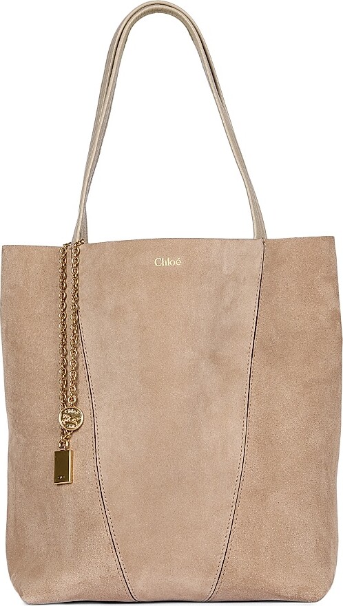 Chloé Women's Medium Spin Suede Tote Bag - Motty Grey