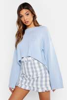 Thumbnail for your product : boohoo Oversized Deep Rib Crop Sweater