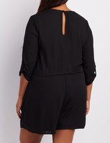 Thumbnail for your product : Charlotte Russe Plus Size Zip-Front Romper