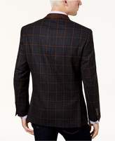 Thumbnail for your product : Tallia Men's Big & Tall Slim-Fit Charcoal/Light Brown Windowpane Sport Coat