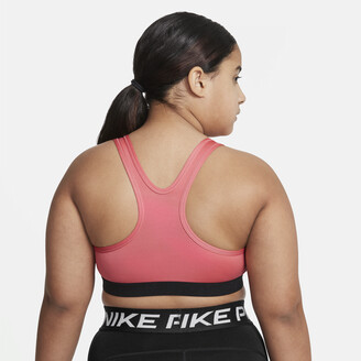 Nike Swoosh Big Kids' (Girls') Sports Bra (Extended Size) in Pink -  ShopStyle