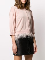 Thumbnail for your product : P.A.R.O.S.H. Chantal feather trim cardigan