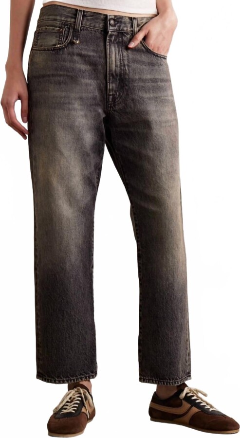 R 13 Mid-Rise Boyfriend Jeans In Leyton Black