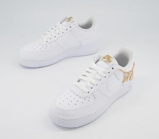 air force 1 07 trainers white white metallic gold white