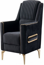 Everly Quinn Modern Style Contemporary Style Velvet Fabric Upholstered Chair Made With Wood & Iron