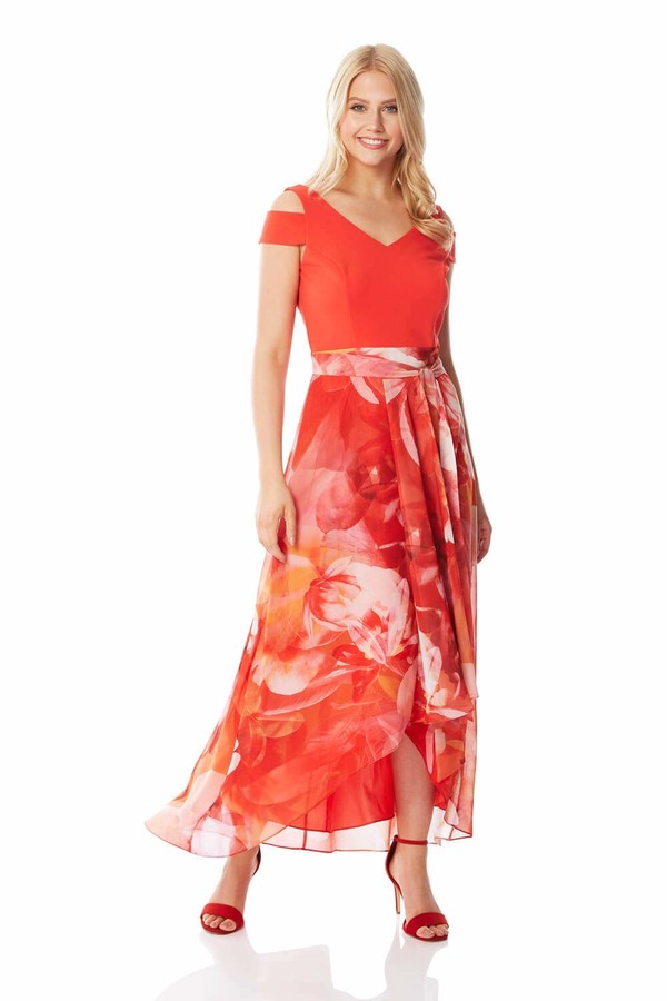 roman cold shoulder dress