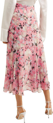 Erdem Shea Floral-print Silk-voile Midi Skirt