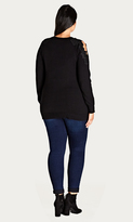 Thumbnail for your product : City Chic Lace Shoulder Jumper