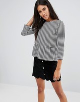 Thumbnail for your product : Brave Soul Stripe Ruffle Top