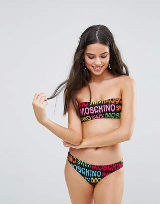 Moschino Logo Bandeau Bikini Set