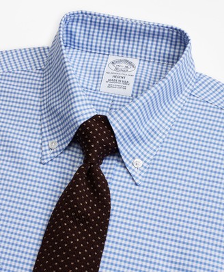 Brooks Brothers Original Polo Button-Down Oxford Regent Fitted Dress Shirt, Gingham