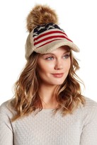 Thumbnail for your product : David & Young Americana Faux Fur Pompom Baseball Cap