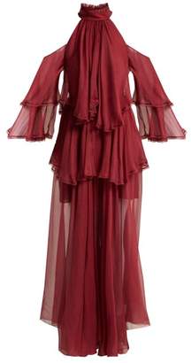 Maria Lucia Hohan Oksanna Silk Evening Gown - Womens - Dark Red